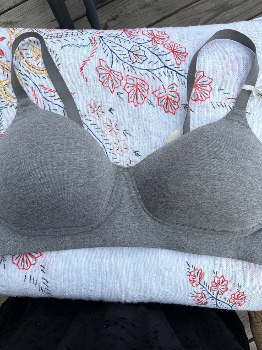 Gray T-Shirt Bra - Wireless Comfort